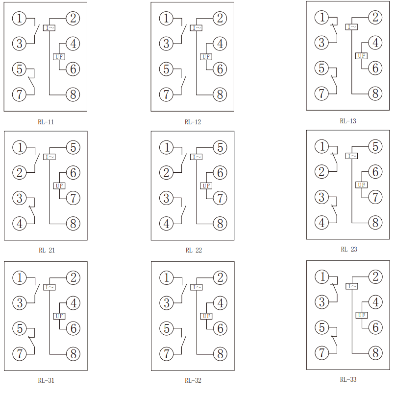 RL系列電流老龄产业内部接線圖