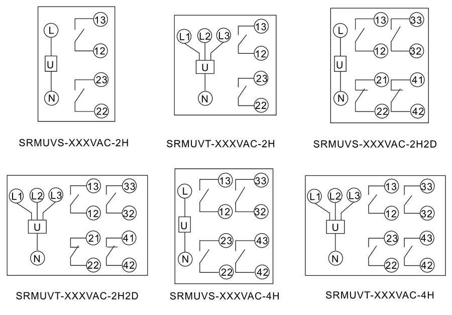 SRMUVT-220VAC-2H2D内部接線圖