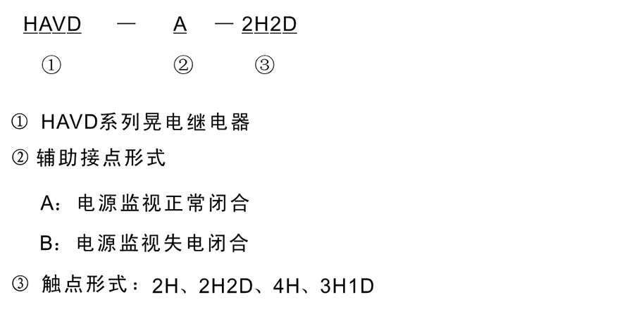 HAVD-B-2H2D型号分類及含義